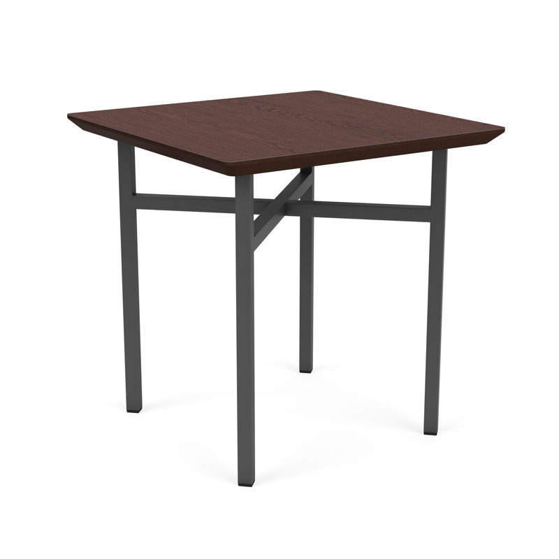 Avon Rx Healthcare Waiting Reception Square End Table Metal Frame 20X20" High Pressure Laminate Top, Cocoa Walnut, Charcoal