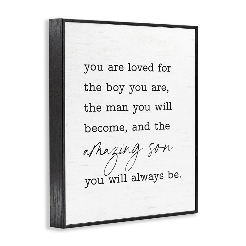«Amazing Son Sentiment», estampe numérique encadrée bh-808, H 20 po x l 16 po, Giclée encadrée noir minuit