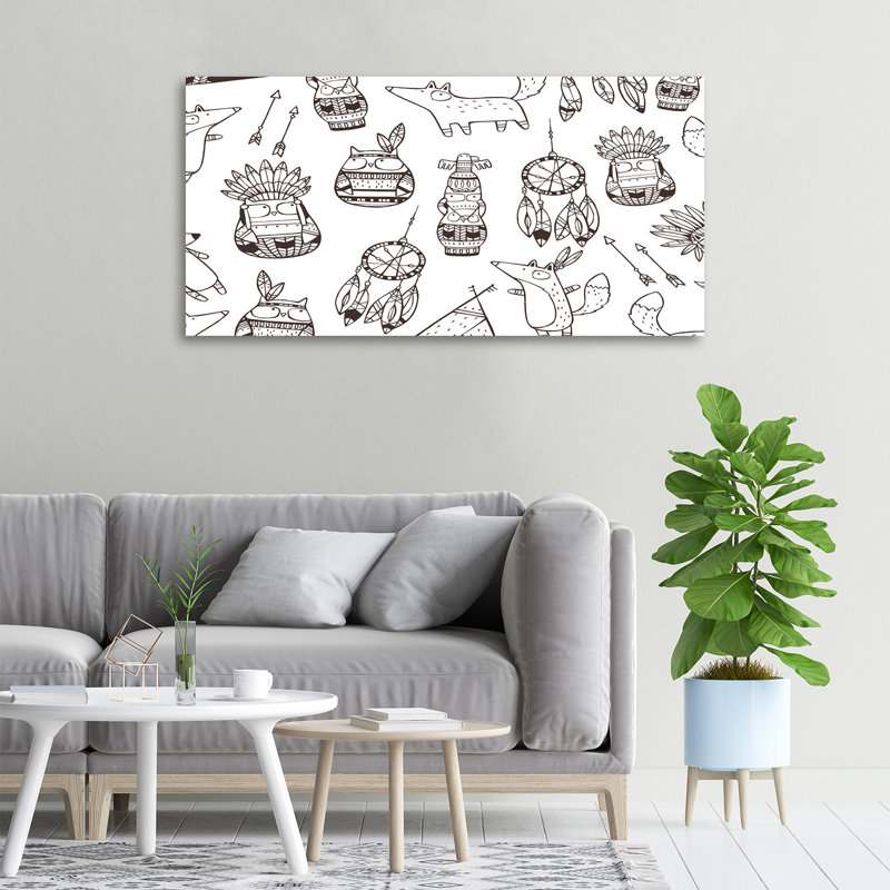 Indian Owls - Wrapped Canvas Print