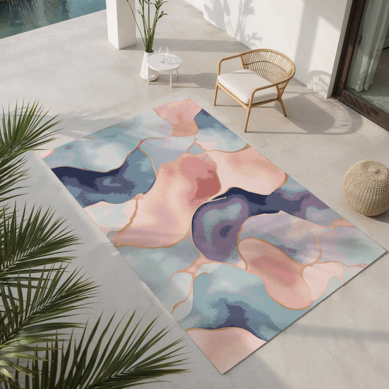 Tapis intérieur et extérieur Rosewater Drift, Rectangle 1 pi 6 po x 2 pi 6 po