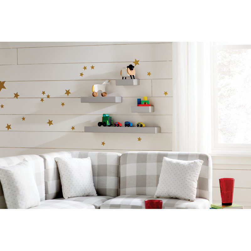 Melannco 4 Pieces Floating Chunky Shelves, Gray