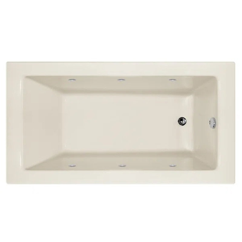 Sydney 66'' L Soaking Bathtub, Biscuit, Right, Matte Black