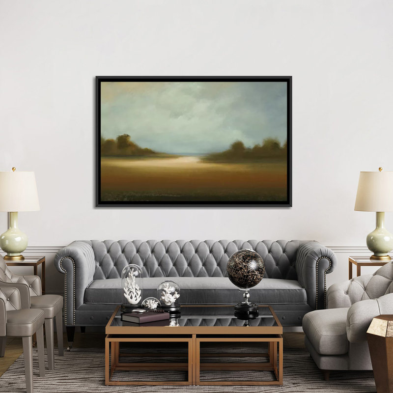 Peaceful Vista by Lisa Ridgers - Print, 18" H x 26" W x 1.5" D, Black Framed Canvas, No Mat