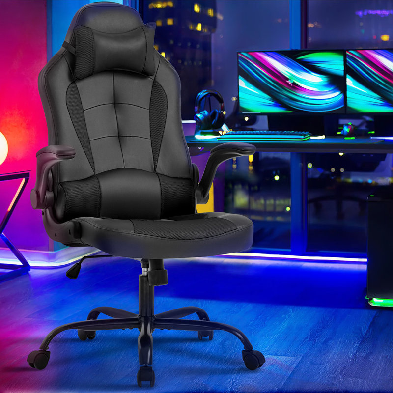 Fauteuil de jeu réglable en hauteur pour PC, fauteuil de bureau pivotant ergonomique pour les jeux, les bureaux et les ordinateurs