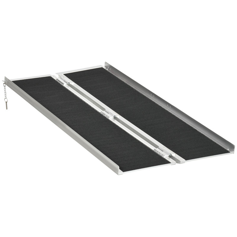 HomCom Metal Foldable 48'' L Threshold Ramp, 1.5" H x 28.25" W x 24" L