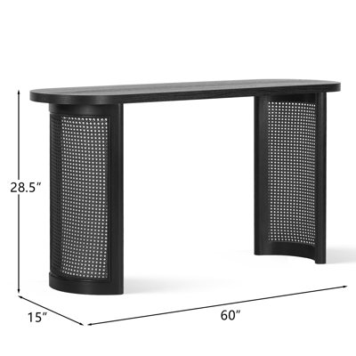 Ankit 60" Solid Rattan Console Table