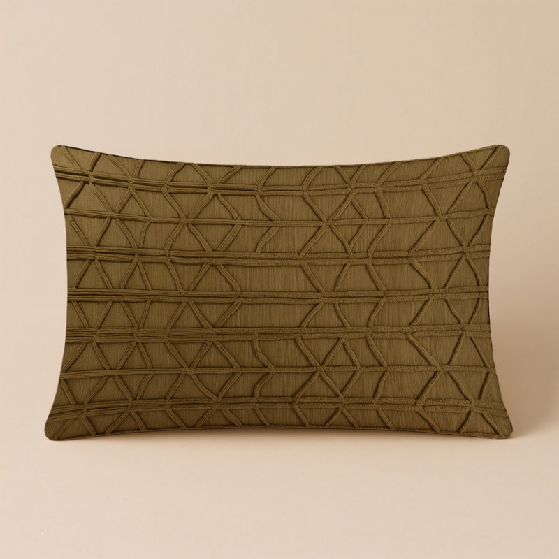 Coussin décoratif intérieur et extérieur brun Trellis, Rectangulaire H 18 po x l 25 po, Treillis brun 333