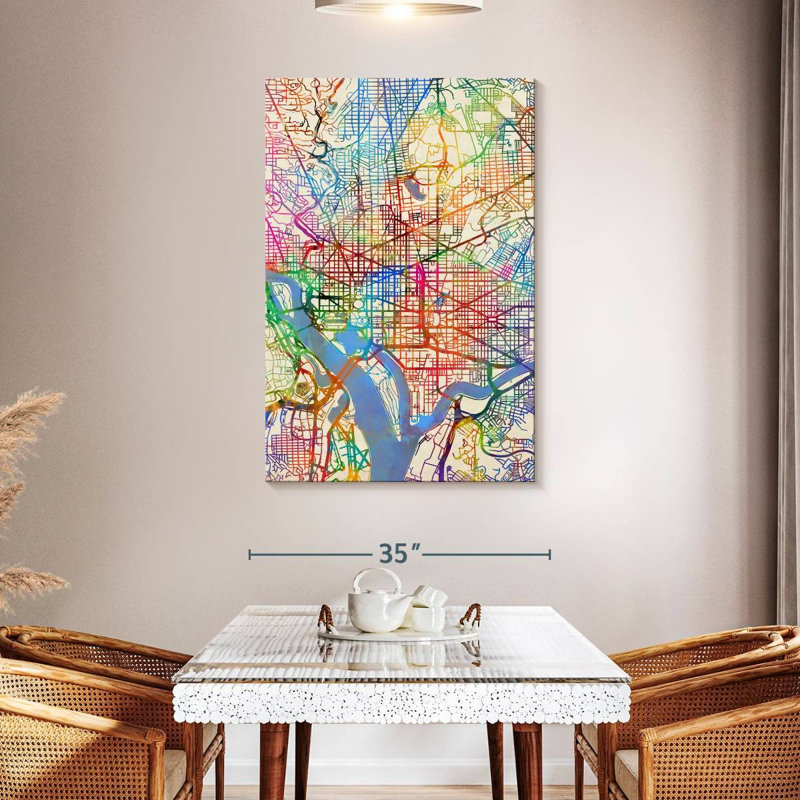 Aliaz, Washington DC, carte des rues V, H 48 po x l 32 po