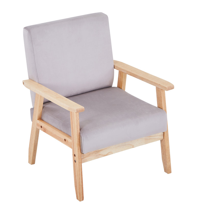 Fauteuil d'appoint en velours Bleona, Velours gris velours
