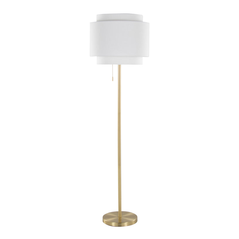Tier 64" Metal Floor Lamp, Gold, White