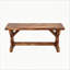 Banc 45 po en bois massif carbonisé rustique sans dossier avec base en X, intérieur / extérieur