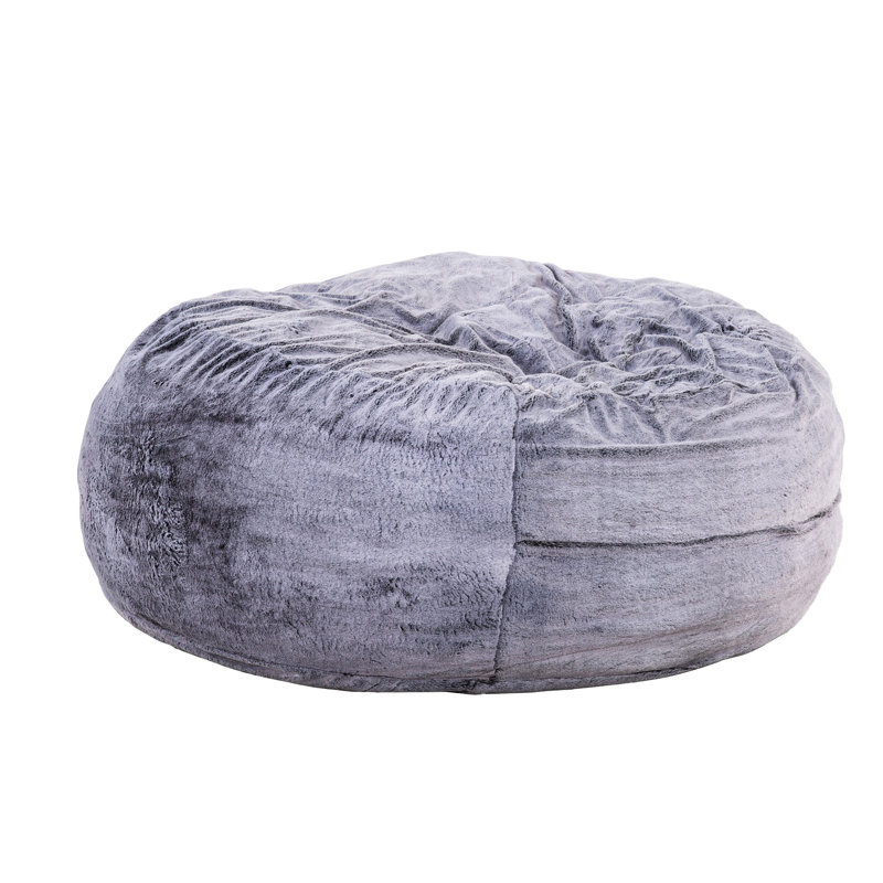 Purple, 5-Foot Round, Bean Bag Chair, Memory Foam, Soft Upholstery, Armless, Cozy Sitting Modern, Bag, Foam Filler, Backless Design