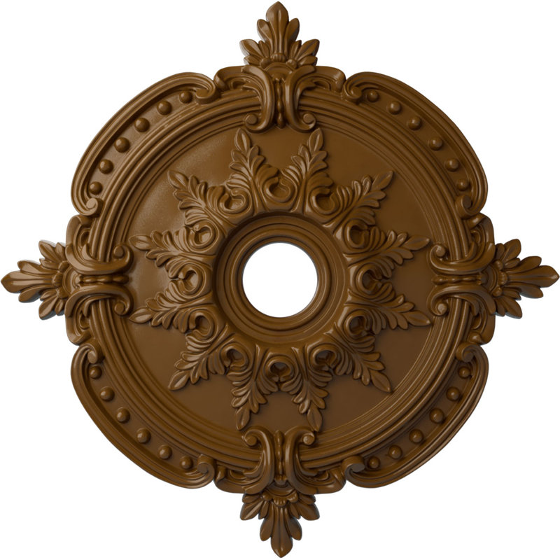 28 po 3/8 po x P 3 3/4 po x P 1 5/8 po médaillon classique de plafond (convient aux auvents jusqu'à 6 1/2 po), Topaze fumée