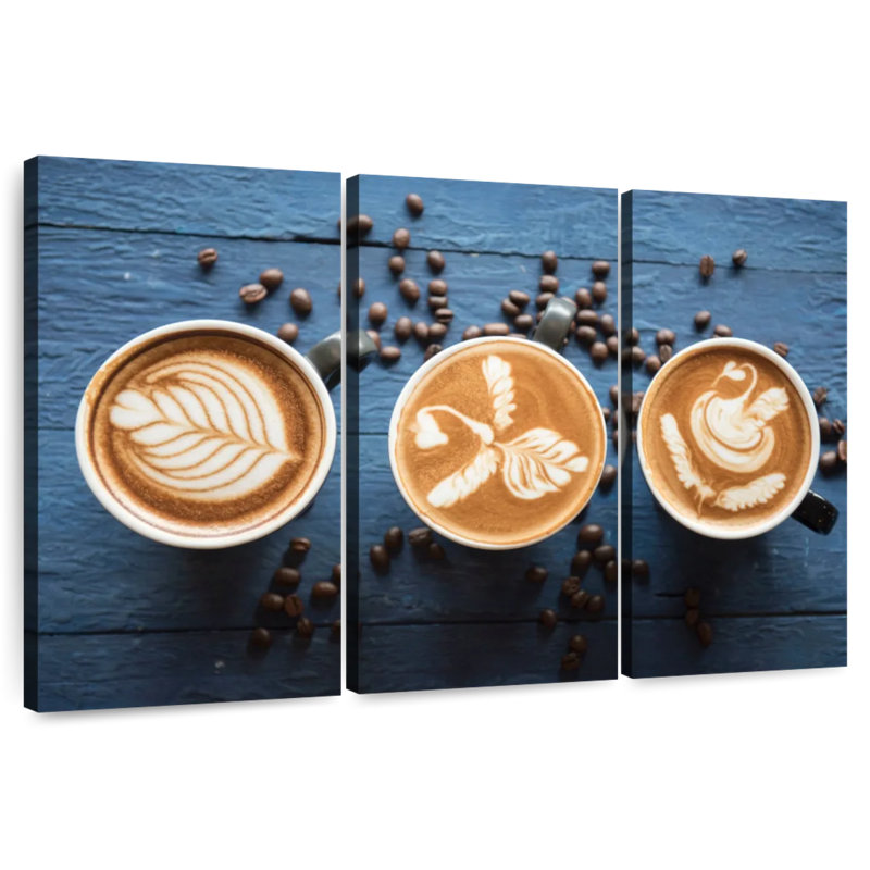 Café au lait Yarlin et grains de café, H 42 po x l 65 po