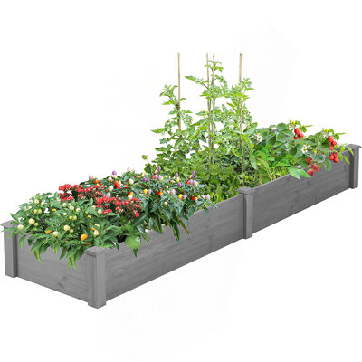 Over Ground Raised Garden Bed 96X28x10'', Large Long Planter Box For Outdoor, Tool-Free Assembly