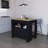 Black Kitchen Island With Generous Storage Systems - 3 Shelves 2-Door To Keep Your In-282068693
