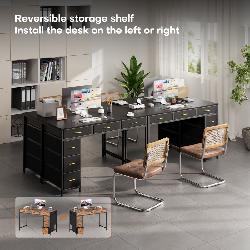 Metal Base Writing Desk, BLACK , Black 