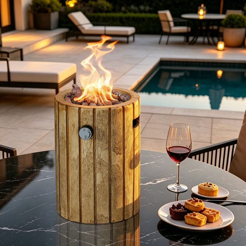 Afterglow Outdoor Tabletop Fireplace,Walnut, Walnut