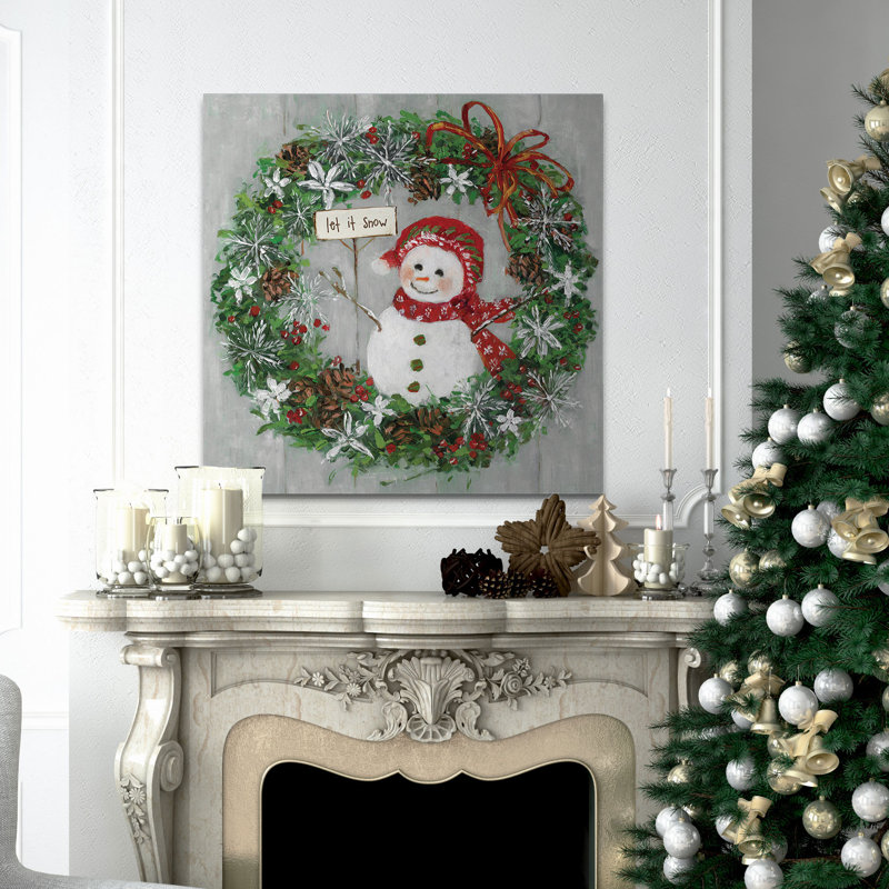 « mme bonhomme de neige », peinture, H 16 po x l 16 po x P 1,5 po, Toile tendue