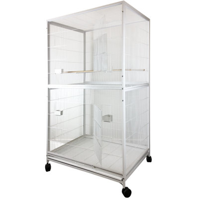 Chakia 72" Iron Flat Top Breeder Bird Cage with Wheels
