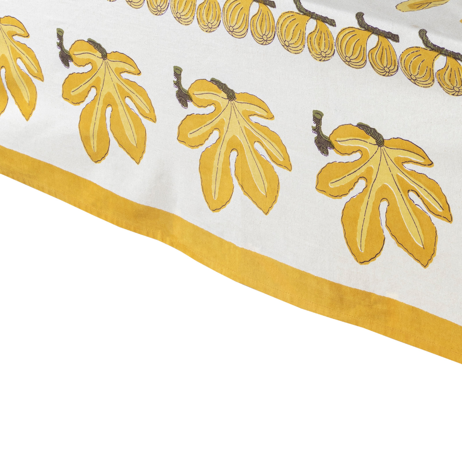 Debarata Floral Tablecloth, 71" Square, Yellow/White