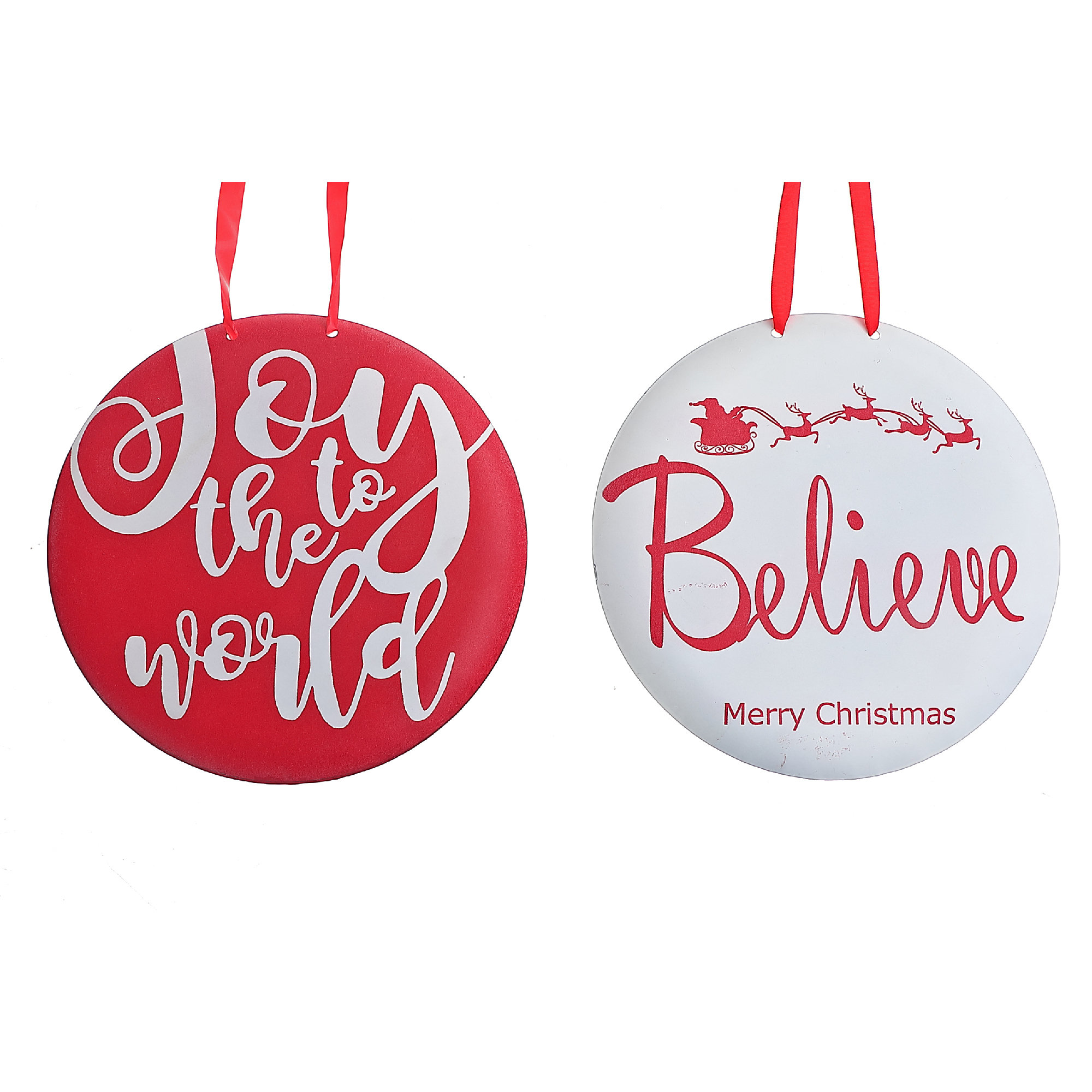 Metal Holiday Sentiment Ornament Sign 16