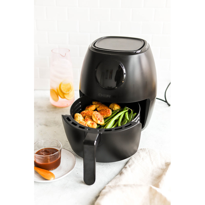 Friteuse à air tactile numérique ChefF TurboFry de 3,6 pintes, noir mat