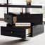 Bureau rectangulaire en bois massif noir + argent + acier inoxydable avec 2 tiroirs-2106258111-2106258109