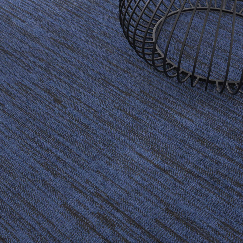Mullican Sandy Solid Blue Easy Care Indoor/Outdoor Area Rug, Square 9'