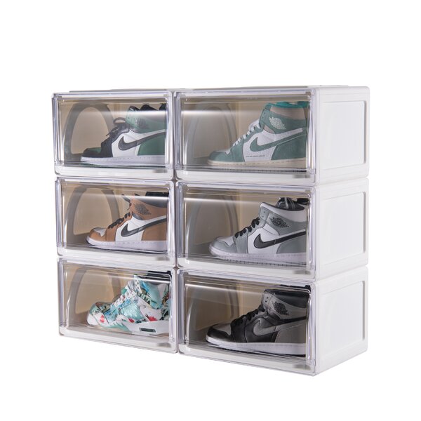 CozyBlock Stackable Shoe Box, Clear Shoe Storage Box, Shoe Drawer