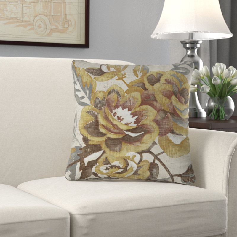 Coussin Honeyed Blooms Blooms, 20 po x 20 po, Intérieur / extérieur