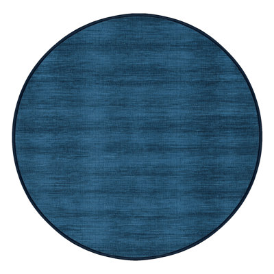 Tapis bleu uni lavable à la machine