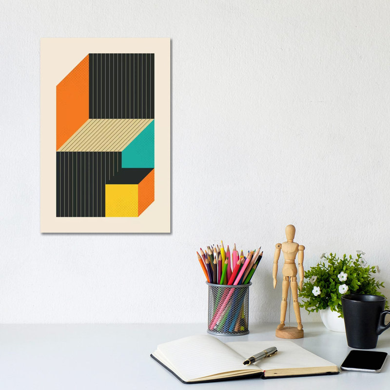 Cubes VI - Print on Canvas, Wrapped Canvas, 20.32 cm H x 30.48 cm W