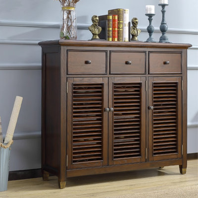 Dark-walnut Solid Wood Shoe Storage Bench