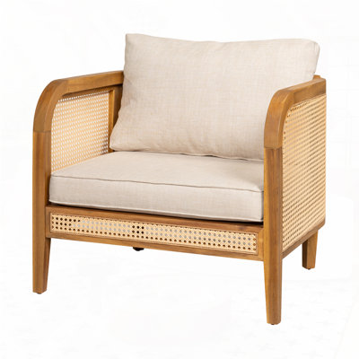 Fauteuil club d'extérieur en bois d'acacia