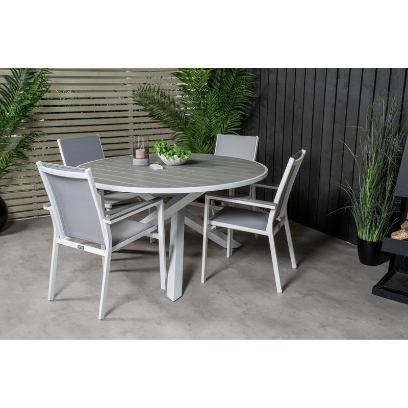 Akia 4 - Person Patio Dining Set Round Table