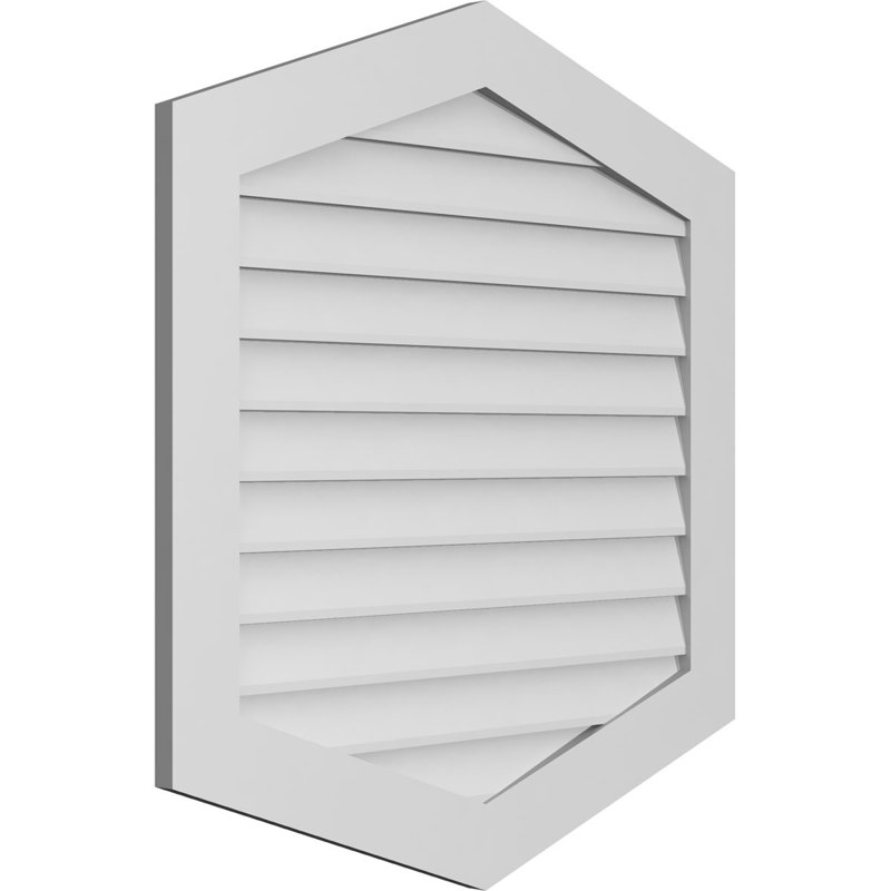 Ventilé vertical à pignon vertical 4/12 po, H 38 po x l 36 po x P 1 po