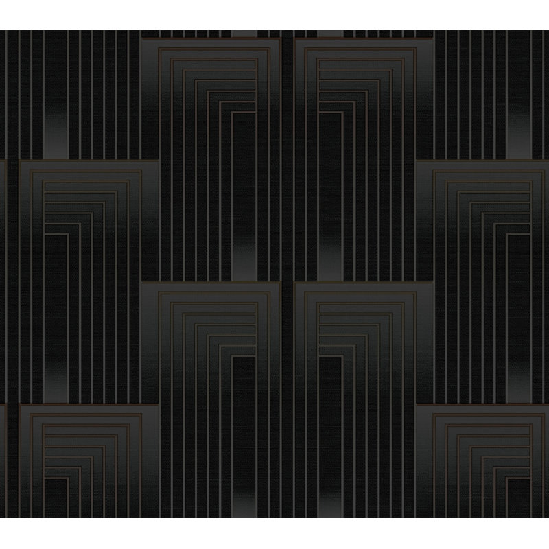 Vanishing Peel & Stick Wallpaper, Black/Copper