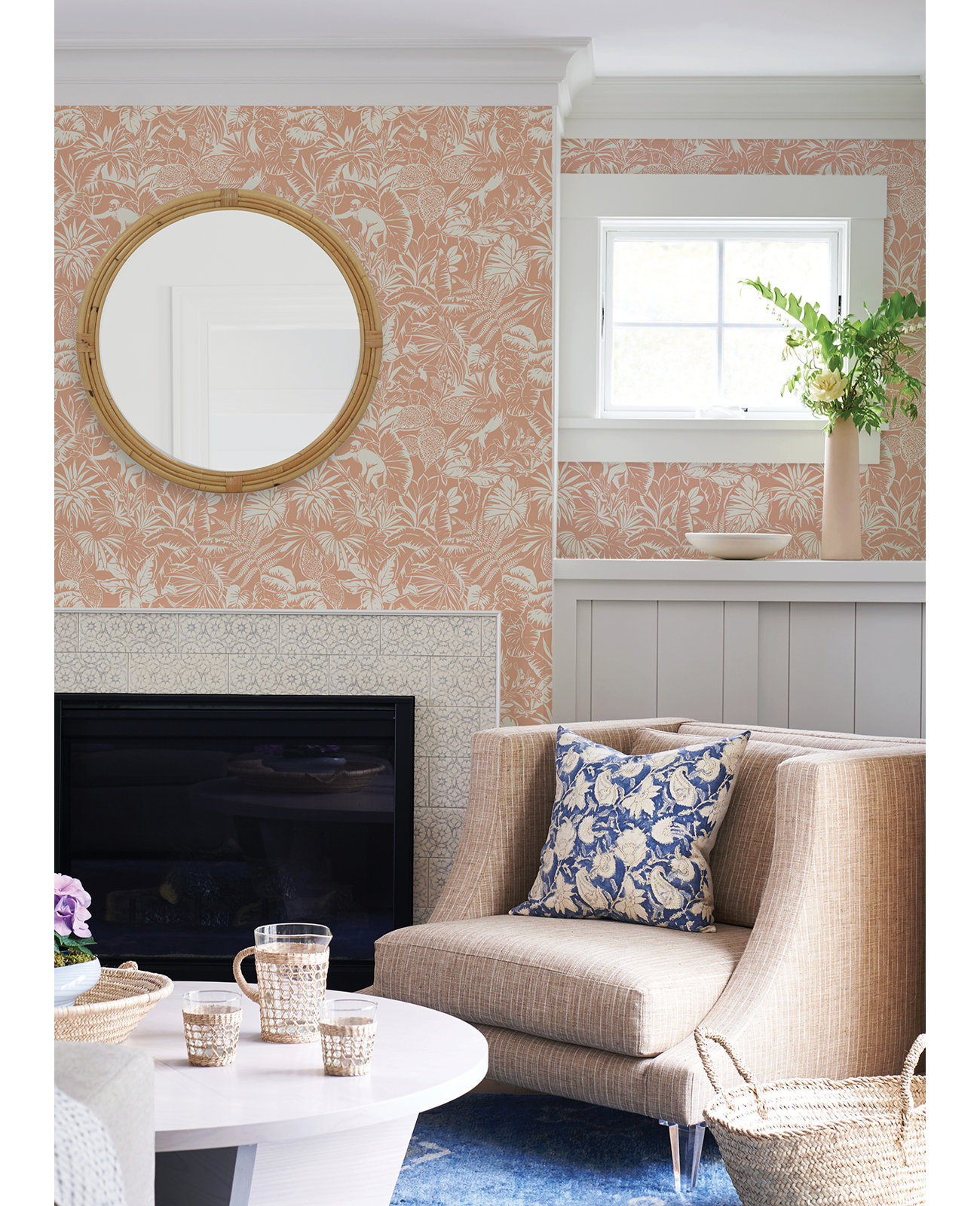 Cheri Floral Wallpaper, Pink