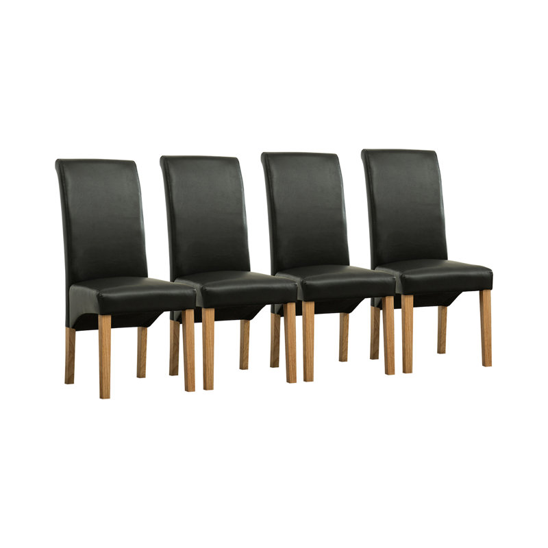 Newry Upholstered Dining Chairs Set of 4, Black