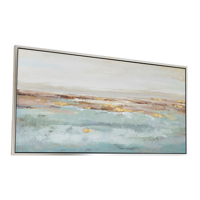 Paysage encadré, peinture à l'huile océanique