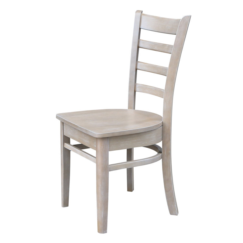 Alvery 17.7'' H Solid Wood Side Chair, Washed Gray Taupe