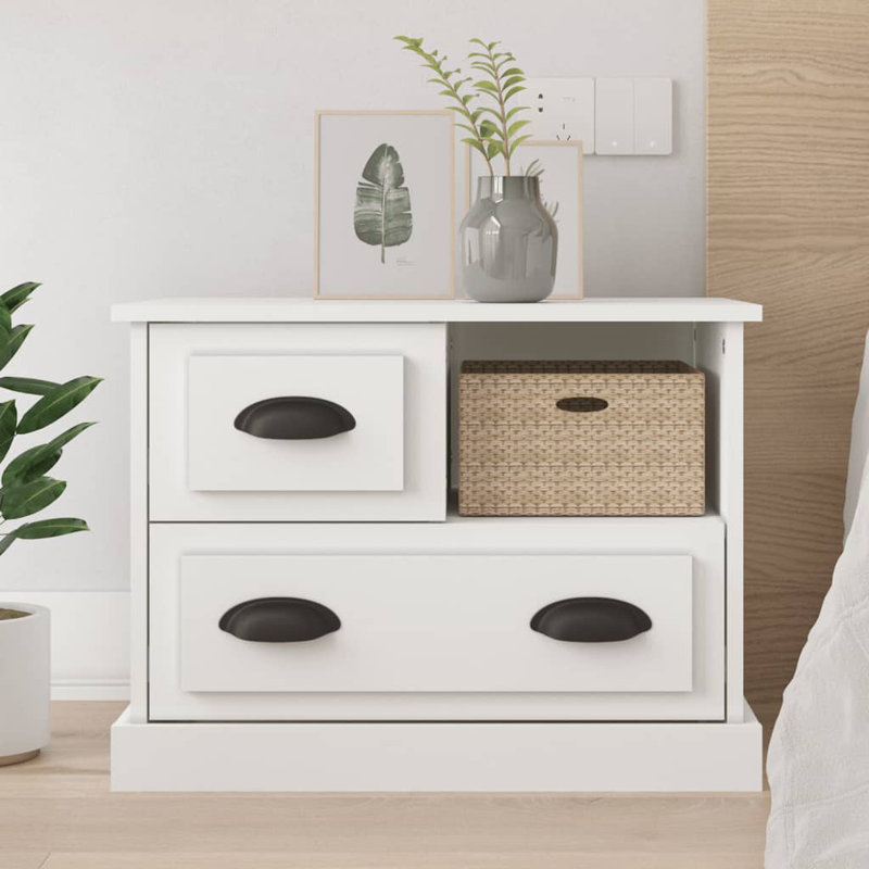 Ehrentraud 60 cm W Bedside Table, White