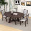Ensemble de salle à manger 5 pièces à rallonge ronde avec rallonge amovible et 4 chaises rembourrées-312762078