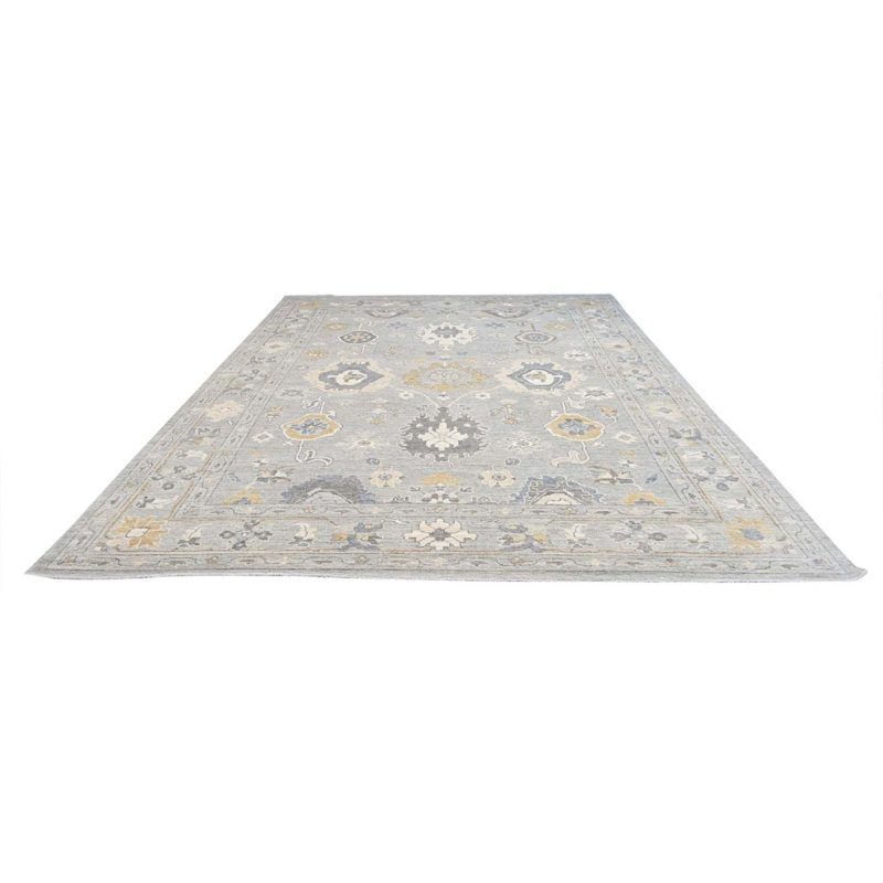 Oushak Collection, Transitional One-of-a-Kind Rectangle 9'2" X 12'3" Hand Knotted Area Rug