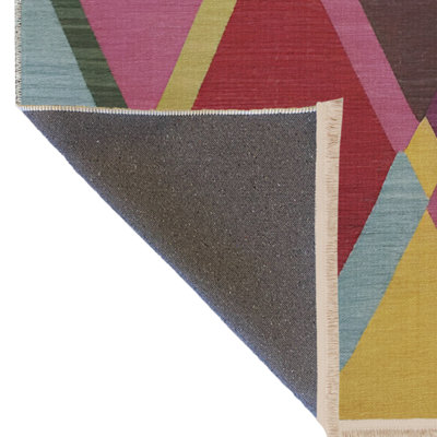 Kizzire Performance Washable Geometric Indoor / Outdoor Rug