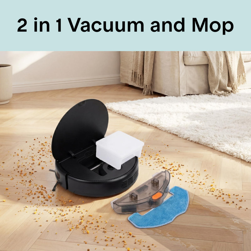 Serenelife Smart Vacuum Cleaner - Automatic Robot Cleaning Vacuum With App Control, 700Pa Suction, And 3 Cleaning Modes, Ideal For Hard Floor, Pet Hair, Low-Pile Carpet (Black)