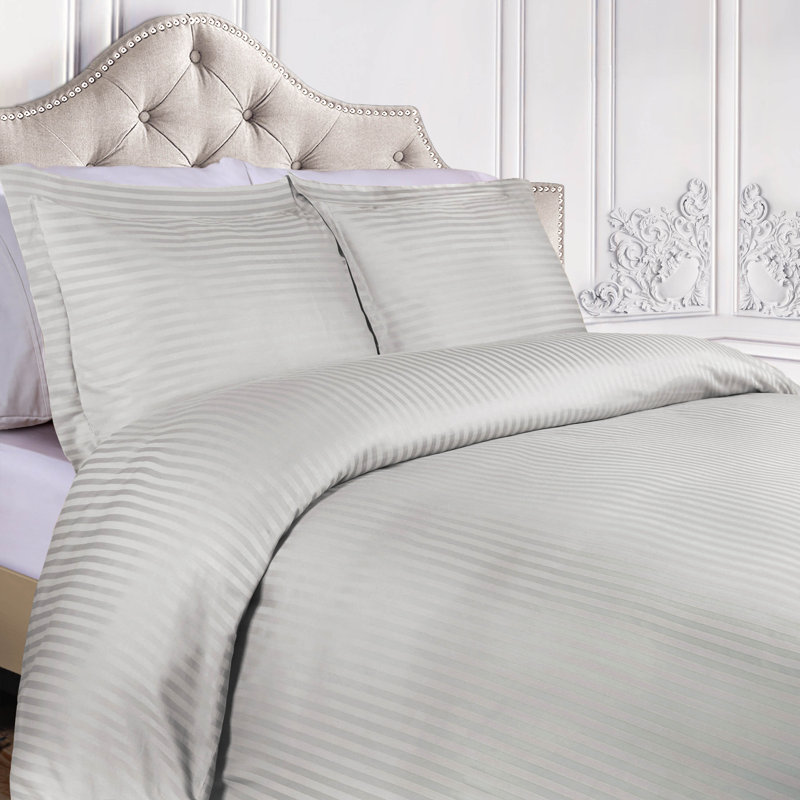 Ensemble de housse de couette 100% coton égyptien, Housse de couette très grand / très grand califo, Platine