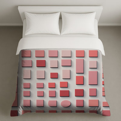 Housses de couette à formes géométriques roses