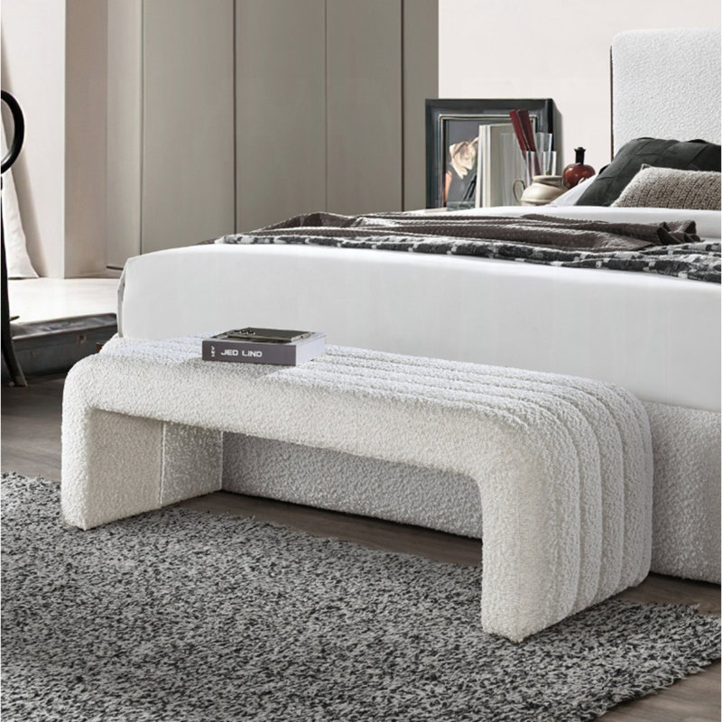 Sandro Beige Bouclé Bench